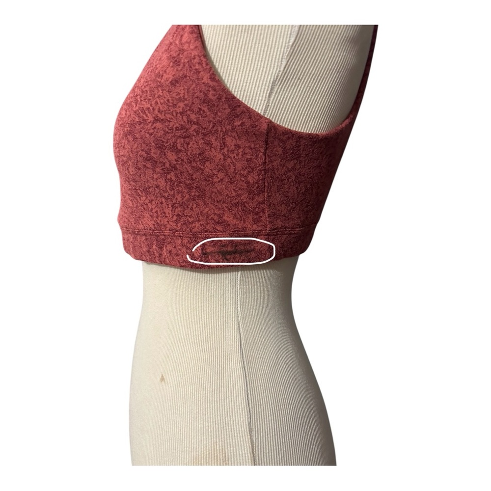 Athleta Exhale Moonflower Jacquard Sports Bra Orange Medium - Picture 4 of 6